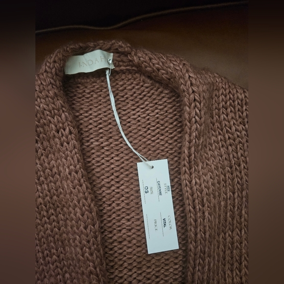 Indah Cayenne Warm Brown Knit Cardigan OS NWT - Picture 5 of 8